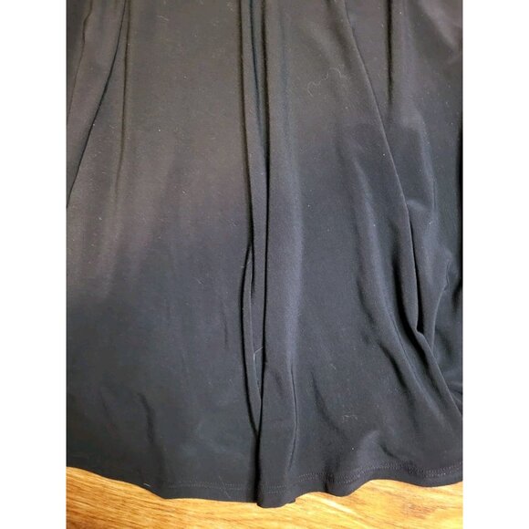 Ralph Lauren LRL Dress Womens 6 Black Jersey Faux Wrap Pleated Gathered Ruched - Picture 4 of 11